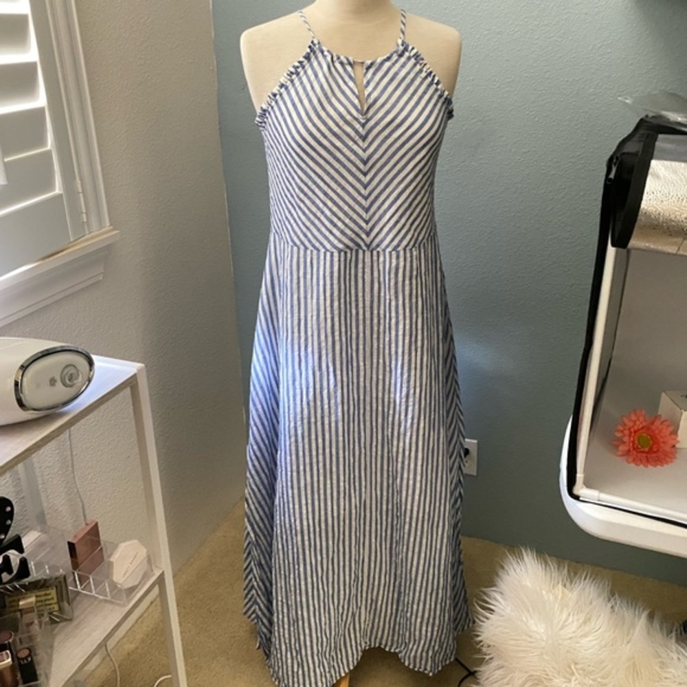 Merona Blue and White Striped Maxi Dress